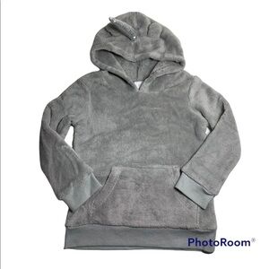NWOT soft Light Gray Plush Unicorn Hoodie Size 3T